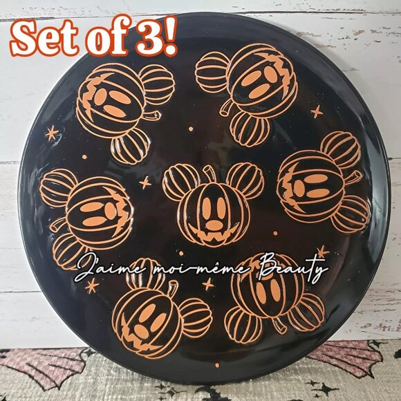 Set of 3 Disney Halloween Pumpkin Mickey Chaser/Serving Plates - NEW - Picture 2 of 5